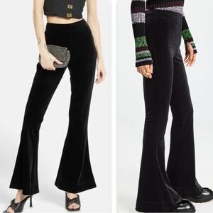 GANNI Black Velvet Flare Pants Whimsigoth 90s